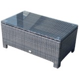 Outsunny masuta exterior, sticla securizata, 85x50x39cm, maro | Aosom Romania
