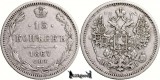 1867 СПБ-HI, 15 Kopecks - Alexandru al II-lea - Imperiul Rus, Europa, Argint