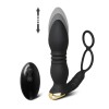 Stimulator Prostata Thrusting Dual Ring Negru, Vibratii + Impingere, Telecomanda Wireless, Silicon, Reincarcabil USB