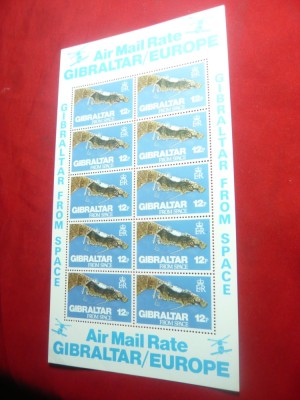 Bloc 1978 Gibraltar - Foto din satelit- Harta , 10 val. foto