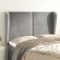 vidaXL Tăblie de pat cu aripioare gri deschis 147x23x118/128cm catifea 3117864