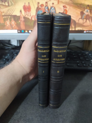 Calletoriile lui Gulliver &amp;icirc;n țere depărtate, Swift, 80 figure, vol. 1-2 1848 221 foto