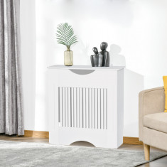 HOMCOM Capac de radiator din MDF alb, cu blat si design anti-inclinare, 78x19x82 cm