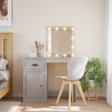 vidaXL Masă de toaletă cu LED-uri, gri beton, 90x42x132,5 cm