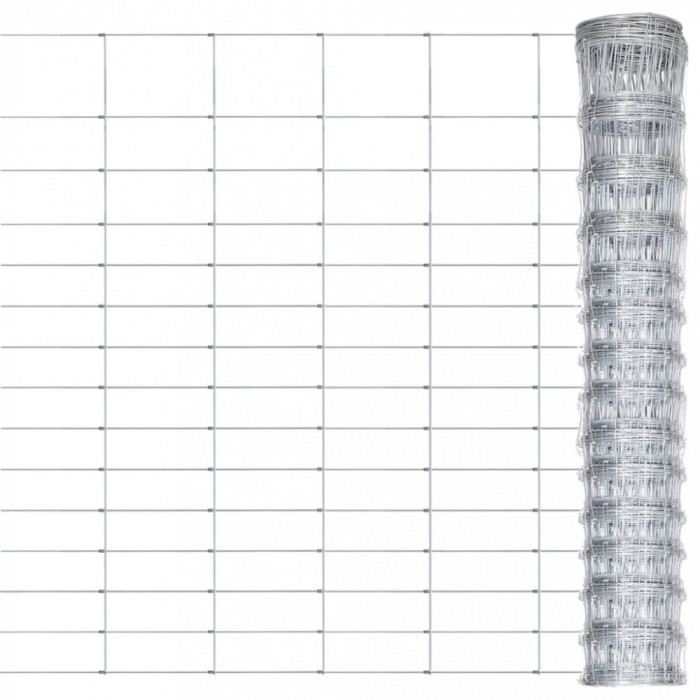 vidaXL Gard de grădină, argintiu, 50x1,6 m, oțel galvanizat