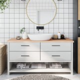 vidaXL Blat de baie, 160x50x(2-4) cm, lemn masiv netratat
