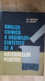 Analiza chimica a rasinilor sintetice si a materialeor plastice- T.N.Kasterina, L.S.Kalinina