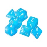 Set 7 Zaruri Chessex Mini Frosted - Caribbean Blue/alb