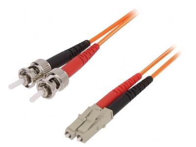Patch Cord Fibră OM1 2m LC/UPC-ST/UPC Portocaliu foto