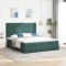 vidaXL Cadru de pat otoman cu saltele, catifea verde &icirc;nchis 180x200cm 3314624
