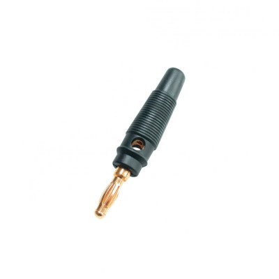 Conector tip banana 4mm tata negru aurit HOME foto