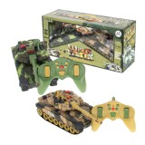 Set 2 tancuri militare de jucarie RC 9993 2.4GHz cu telecomanda, rotire 360 grade