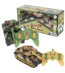Set 2 tancuri militare de jucarie RC 9993 2.4GHz cu telecomanda, rotire 360 grade