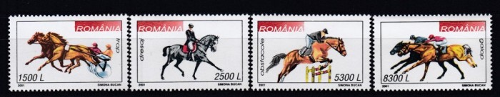 ROMANIA 2001 LP 1557 HIPISM SERIE MNH