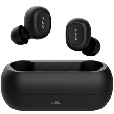 Casti wireless QCY T1c, Bluetooth 5.0, Control Buton, Negru foto