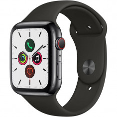 Smartwatch Apple Watch Series 5 GPS Cellular 44mm Space Black Stainless Steel Case Black Sport Band S/M &amp;amp; M/L foto