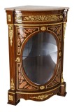 Vitrina baroc de colt din lemn masiv furniruit si blat din marmura BAR096