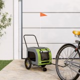 VidaXL Cărucior verde pentru c&acirc;ini Poliester, Oțel 124 x 53 x 53 cm