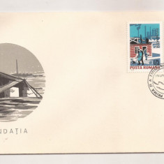 P4 Plic FDC - Prima zi a emisiunii - Inundatia - necirculat 1970