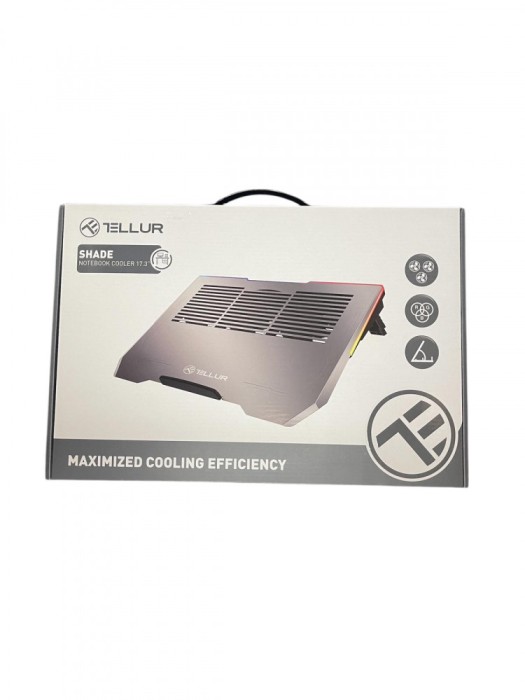 Cooler laptop Tellur Shade, 17.3&quot;, 3 ventilatoare, RGB LED, USB, USB-C