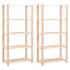 Set 2 Etajere Gossi, 5 Niveluri, Lemn Masiv Pin, 80x38x170cm, 250kg Capacitate