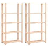 Etajere cu 5 niveluri 2 buc. 80x38x170 cm pin masiv 250 kg
