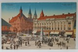 TIMISOARA , PIATA KOSSUTH LAJOS , CARTE POSTALA ILUSTRATA , PERIOADA INTERBELICA