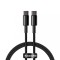 CABLU alimentare si date Baseus Tungsten Gold, Fast Charging Data Cable pt. smartphone, USB Type-C la USB Type-C 100W, braided, 2m, negru &quot;CATWJ-A01&quot;