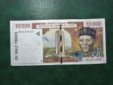 STATELE AFRICII DE VEST COASTA DE FILDES 10.000 FRANCI 1999 SUPERBĂ