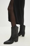 Answear Lab cizme de piele femei, culoarea negru, cu toc drept, izolare usoara