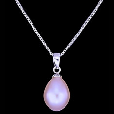 Colier din Argint 925 cu Perla Naturala, Pearl Purple foto