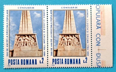 TIMBRE ROMANIA LP1112/1984 200ani Rsscoala Horia Closca si Crisan -Pereche - MNH foto