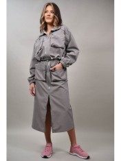 JACHETA CROP CU SNUR SI BUZUNARE APLICATE POSITANO M-L Gri