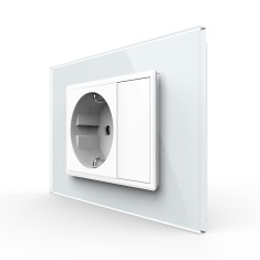 Priza simpla cu blank Livolo cu rama din sticla 3M, standard Italian, Serie noua SmartElectro IntelligentHouse foto