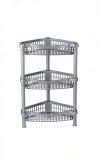 Coltar cu 3 rafturi pentru organizare/depozitare, gri, 37x27x54 cm