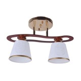 Plafoniera tip lustra Cup Ly 3076, 2 x E27, auriu + maro + alb, moderna