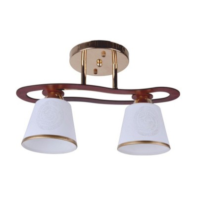 Plafoniera tip lustra Cup Ly 3076, 2 x E27, auriu + maro + alb, moderna foto