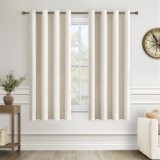 Cumpara ieftin Draperie Semi Blackout, 140 x 160 cm , Set 2 Bucati, Bej Deschis - CN