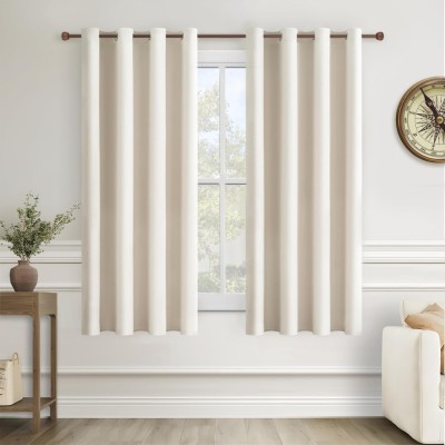 Draperie Semi Blackout, 140 x 160 cm , Set 2 Bucati, Bej Deschis - CN foto