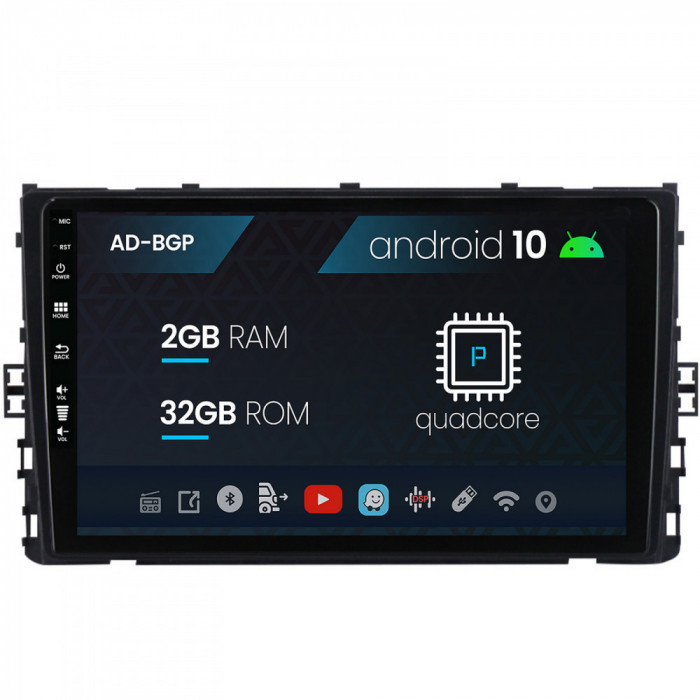 Navigatie Volkswagen T-Roc (2017+), Android 10, P-Quadcore 2GB RAM + 32GB ROM, 9 Inch - AD-BGP9002+AD-BGRKIT035V2