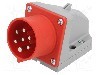 Conector alimentare AC, IEC 60309, IP44, 16A, 400V AC, 7 pini, PCE - 517-6V