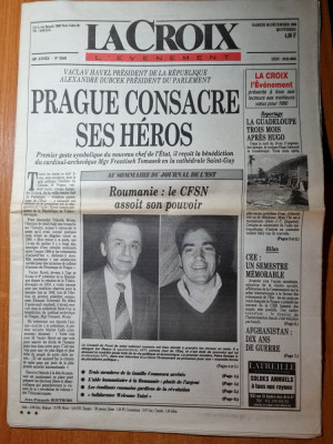 ziarul francez &amp;quot;le croix&amp;quot; 30 decembrie 1989-interviu petre roman,revolutia foto
