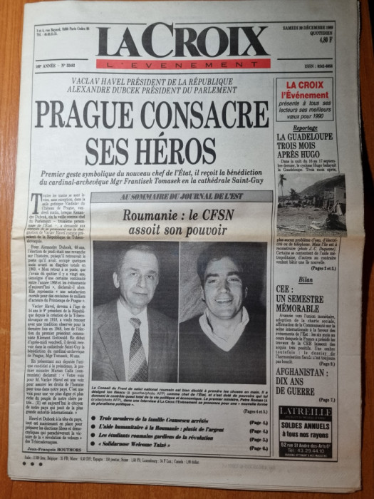 ziarul francez &quot;le croix&quot; 30 decembrie 1989-interviu petre roman,revolutia