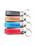 Breloc cheie din piele Eco dedicat Nissan Albastru