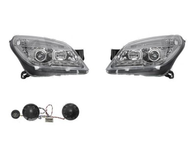 Set faruri tuning OPEL ASTRA H, 10.2003-04.2007, Taiwan, partea stanga+dreapta, pozitie pe LED;tip bec H1+H1; electric; transparent, argintiu; cu mot foto