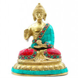Figurină Buddha din Alamă - Binecuv&acirc;ntare - 15cm
