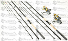 Set 2 Lansete Active Force Feeder Carbon 3.3m Cu 2 Mulinete 9 Rulmenti SI BR foto