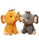 Elefant de Plus 30 cm cu Coroana Aurie Moale, Poliester, Peste 12 Luni, Jucarie Copii