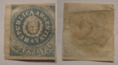 Argentina 1862 Coat of arms 15C Mi.7II c/v 7000 euro MH AM.292 foto