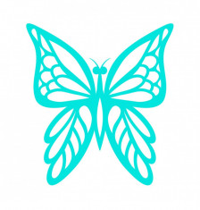 Sticker decorativ Fluture, Turcoaz, 60 cm, 1156ST-5 foto